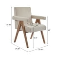 thumbnail image 3 of GDF Studio Contemporary Fabric Upholstered Dining Chair with Rubberwood Legs, Beige, Set of 2, 3 of 9