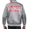 thumbnail image 2 of Men's Starter  Gray Cincinnati Reds Printed Team Logo Satin Varsity Full-Snap Jacket, 2 of 2