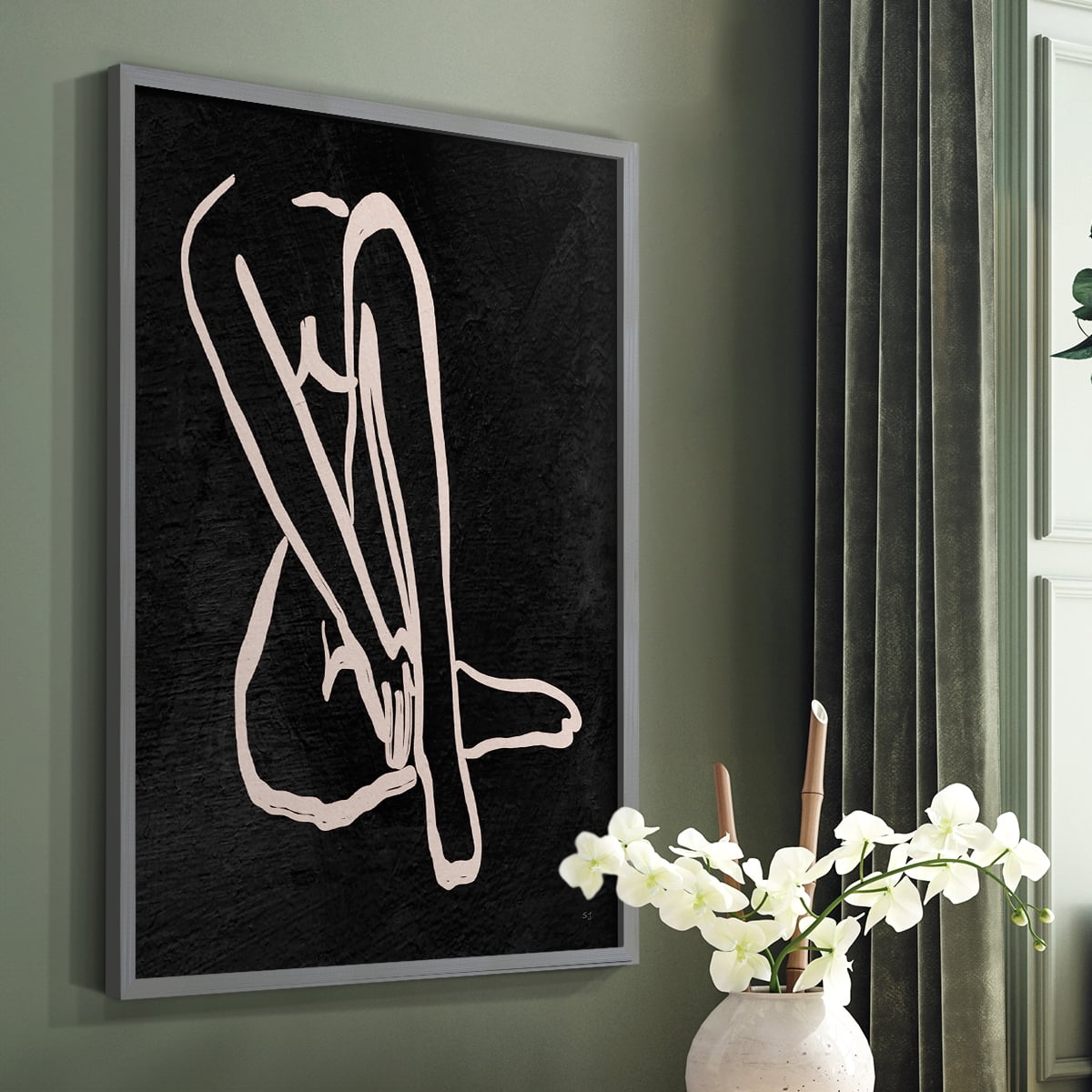 Figure in Dark I in Paper Solid Wood 16 x 20 Framed Print
