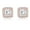 Rose Gold, variant on Square Halo Stud Earrings for Women Clear Cz Sterling Silver Womens Ginger Lyne Collection