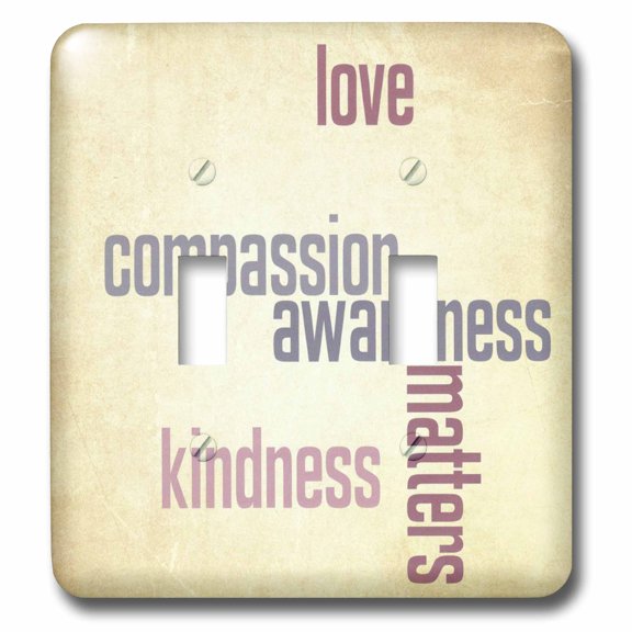 3dRose, Vintage Paper Love and Kindness Matters- Inspirational Quotes, double toggle switch