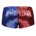 thumbnail image 5 of HDE Women's Red and Blue Metallic Sequin Booty Shorts for Harley Misfit Halloween Costume (Red and Blue, XX-Large), 5 of 6