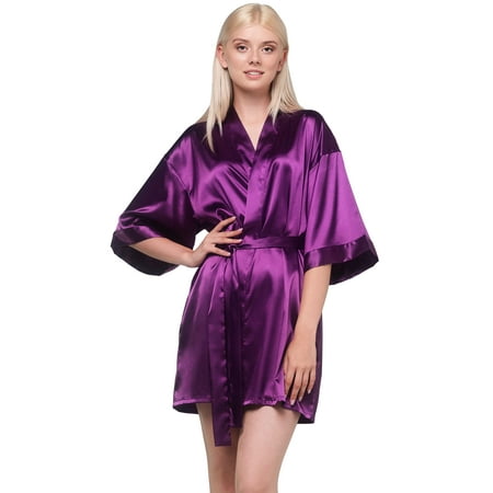 Turquaz Women s Bride Bridesmaids Silky Robe Satin Kimono Robes for Women Lingerie