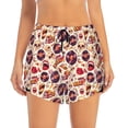 thumbnail image 2 of Daiia rock music Skull record Pattern Women's 2 in 1 Running Shorts - Lightweight Athletic Workout Gym Yoga Shorts Liner with Phone Pockets-Large, 2 of 7