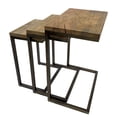thumbnail image 1 of Electra 3 Piece Nesting Table Set - Electrified Wood - Brass - Indstrial Iron, 1 of 7