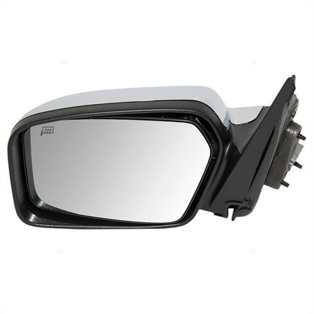 Aftermarket Side View Mirrors - Drivers Power Side View Mirror Heated Memory Puddle Lamp Black Base w/ Chrome Cover Replacement for Lincoln 6H6Z17683B, Brand new aftermarket replacement By AUTOANDART