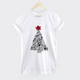 thumbnail image 4 of T-shirt Décontracté pour Femmes à Col Rond et Manches Courtes avec Imprimé de Sapin de Noël, 4 of 9