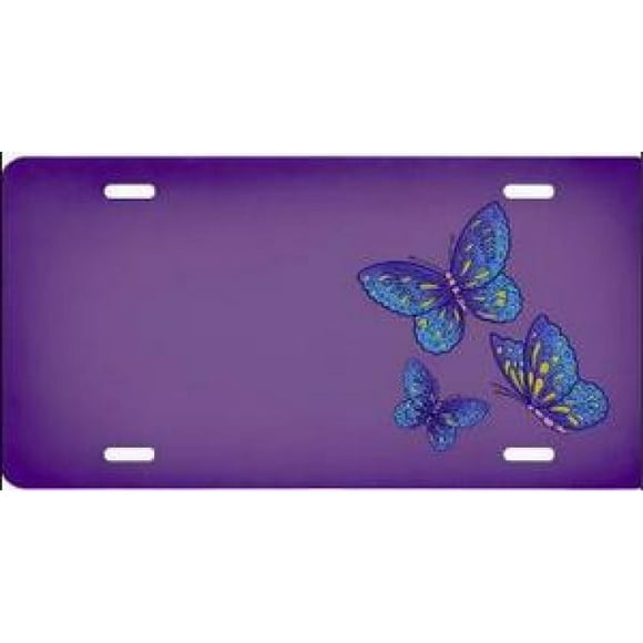 Papillons sur la Plaque d'Immatriculation Aérographe Violet Noms Gratuits sur Cette Brosse à Air