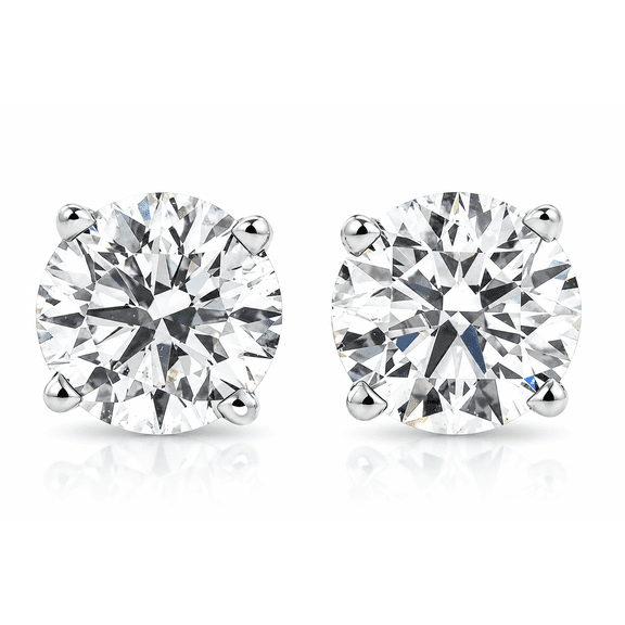 Pompeii 4 Ct T.W. Certified Diamond Screw Back Studs 14k White Gold Lab Grown (GH,SI1)