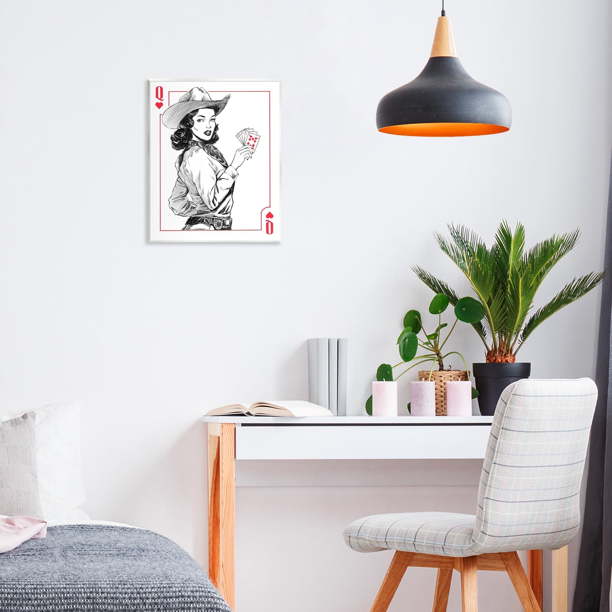 Stupell Industries Cowgirl Queen of Hearts Wall Plaque Art, design by Ziwei Li