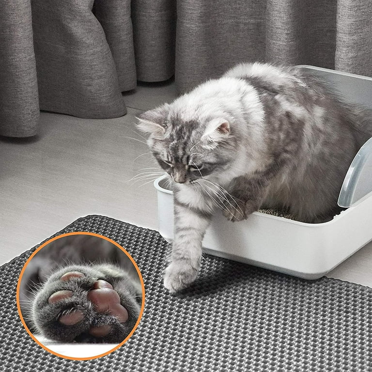 Quality Gray Cat Litter Trap Mat, Non-Slip Backing, Dirt Catcher, Soft on  Paws, Easy to Clean