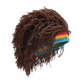 thumbnail image 4 of Gorro de con peluca para hombre, gorro de invierno para cosplay, conciertos, fiestas de disfraces. marrón, 4 of 10