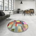 thumbnail image 3 of Ahgly Company Indoor Rectangle Contemporary Raspberry Purple Patchwork Area Rugs, 2' x 4', 3 of 6