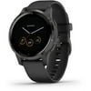 Garmin vívoactive® 4S Slate Stainless Steel Bezel with Black Case and Silicone Band