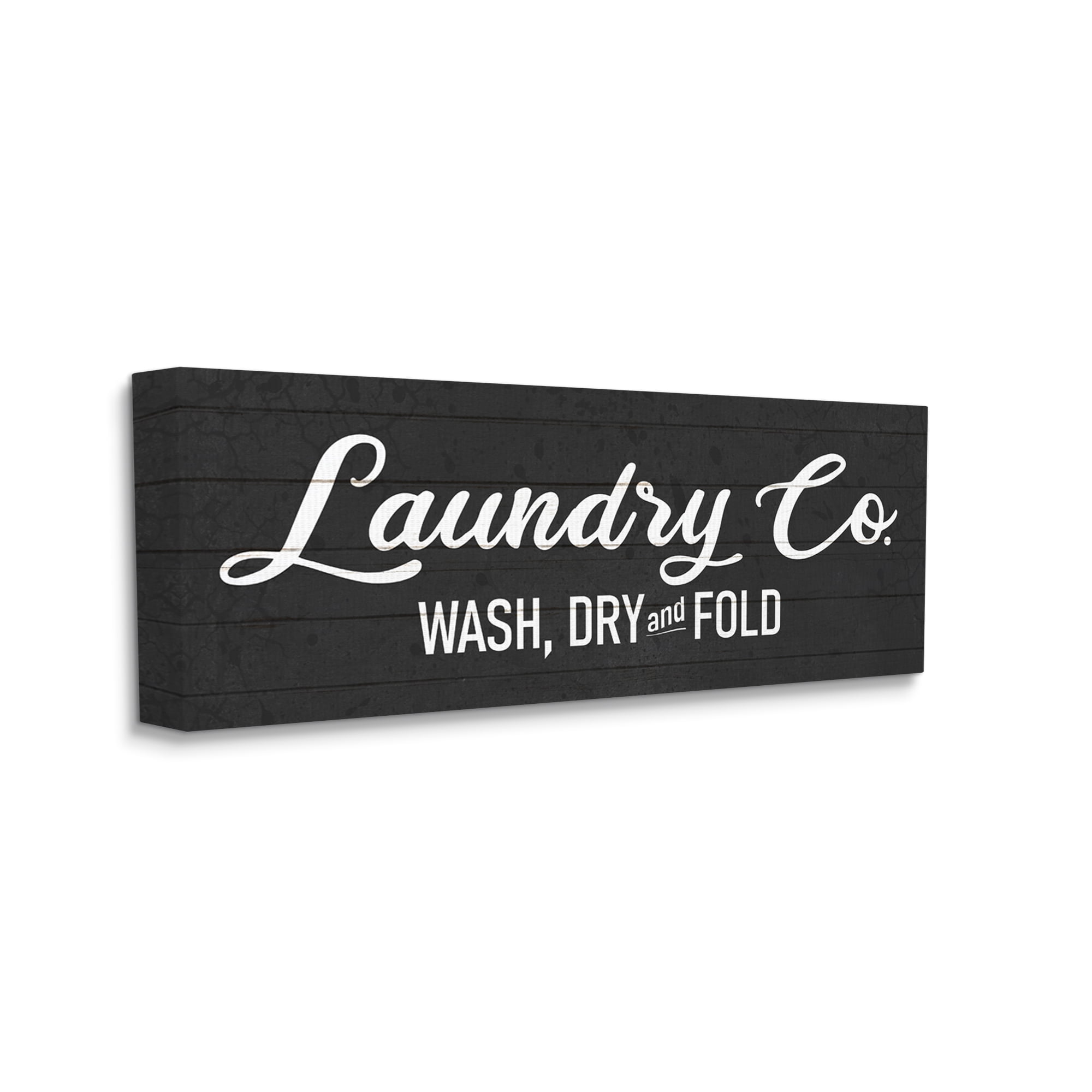 Stupell Industries Rustic Wash Dry Fold Laundry Room Text Sign Canvas Wall Art, 30 x 13, Design by Kim Allen