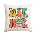 thumbnail image 2 of Uutvery Easter Pillow Cover, Rabbit Egg Design Imitation Linen Cushion Case, Sofa Bedhead Home Decoration, 17.72x17.72 Inches, 2 of 6