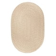 thumbnail image 1 of Beige Wool Rug Solid Braided Textured 2 Feet by 3 Feet Oval Thick Casual Carpet, 1 of 2