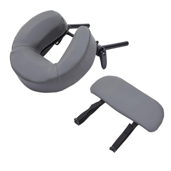 Cuna facial con almohada para camilla de masaje universal, robusta, versátil y con reposabrazos gris