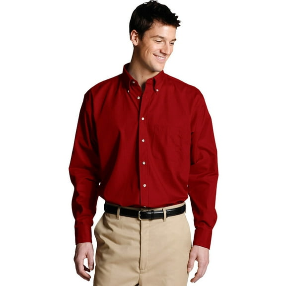 Edwards Men's Poplin Long Sleeve Shirt - 1280, 5XL 35, BRICK