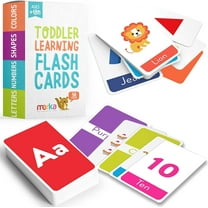 Large Alphabet Flash Cards for Toddlers 2-4 Years - Learn Colors Number Shapes Animals ABC Letters & Sight Words - Learning Toy Educational Preschool Toddler Flashcards - 58 Picture Cards