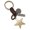 dark brown, variant on Retro Leather Key Holder Featuring Metal Star Pendant Unisex Car Keychain Decorative Bag Charm