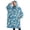Blue Cartoon Unicorn, variant on Oversized Wearable Blanket Hoodie,Blue Cartoon Unicorn Cloud Pattern Sherpa Blanket Hoodie with Super Pockets,Super Warm Fuzzy Pullover for Women & Men