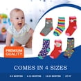 thumbnail image 2 of Peak 2 Peak Unisex Infant, Baby and Toddler 6-Pack assorted Ankle Socks - Designs and Colors(Rainbow, 6-12 Months), 2 of 3