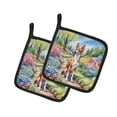 thumbnail image 2 of Basenji Spring Garden Pair of Pot Holders 7.5 in x 7.5 in, 2 of 2
