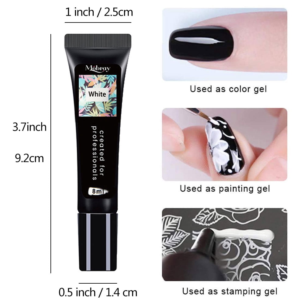 Nail Stamper Kit with Stamping Polish, Nail Stamping Gel Polish Set Nail Print Stamper Tool Nail Stamping Plate Stamp Nail Stamp Polish Gel Paint For Nails Art Printing UV Nail Polish