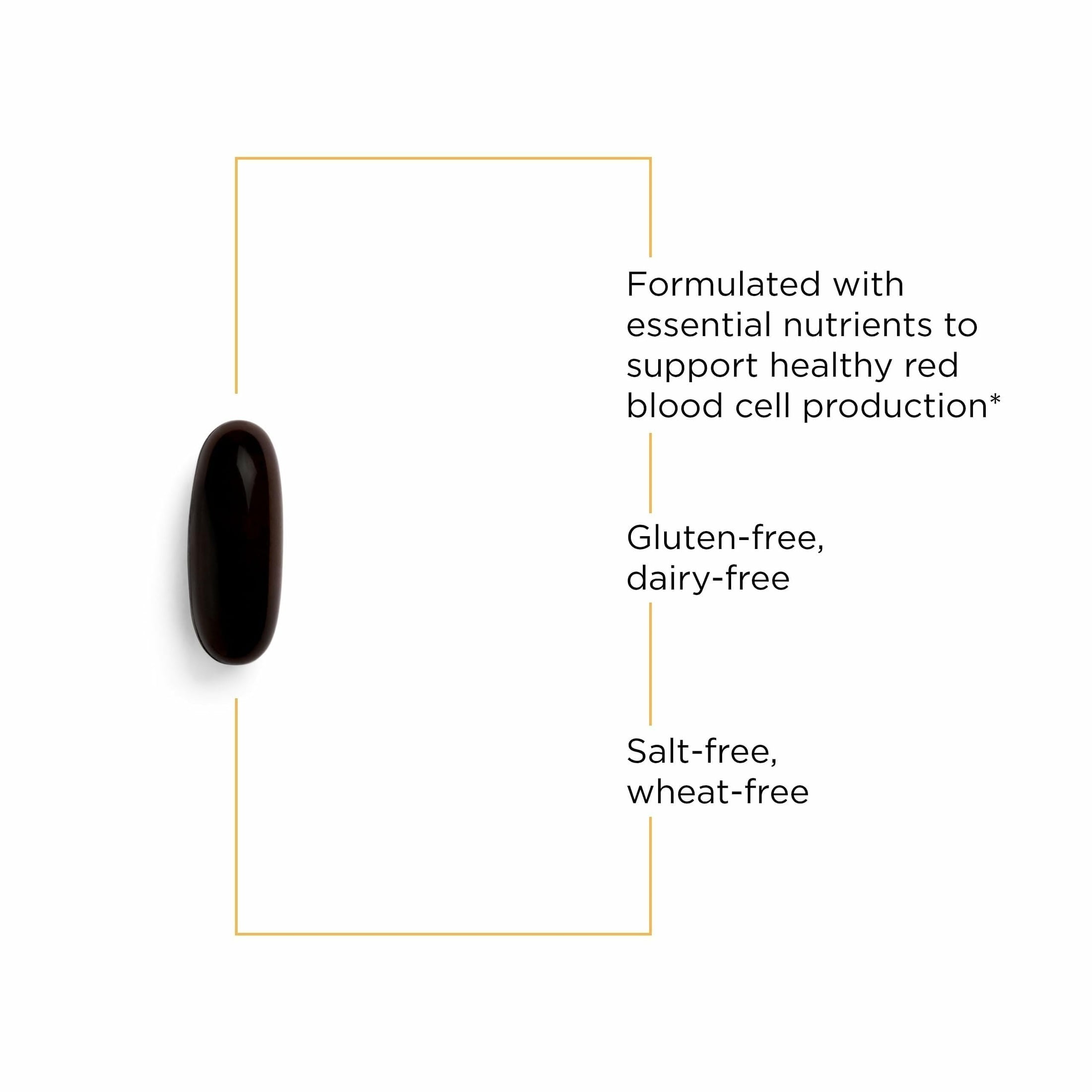 Integrative Therapeutics Iron Complex - Wellness & Energy Support with Vitamins C & B12* - Includes Folate - Gluten-Free & Dairy-Free - 90 Softgels (45 Servings)