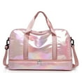 thumbnail image 1 of Travel Duffel Sport Gym Bag Women Girls Weekender Duffle Bags with Shoe Compartment Wet Pocket Pink, 1 of 7