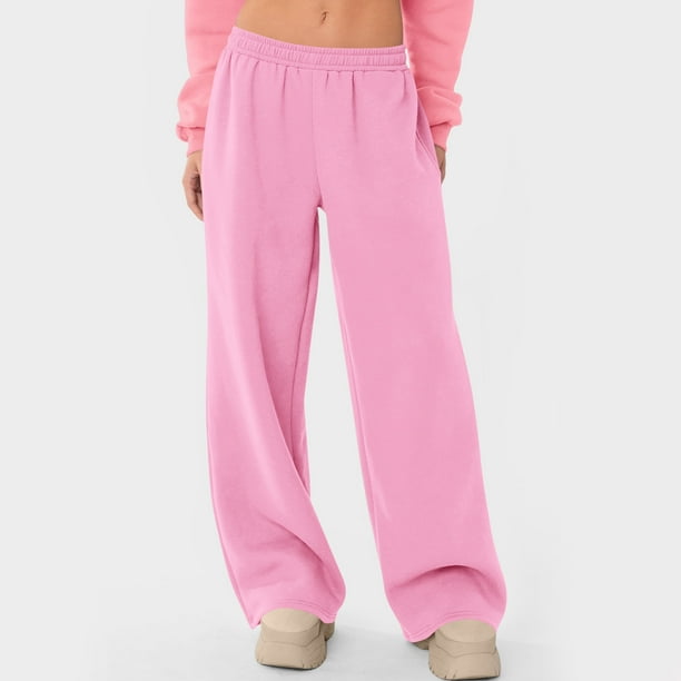 HongQid Women's Jogging Pants Sweatpants High Waist Sports Pants Casual Trousers Wide Leg Pants with Pockets