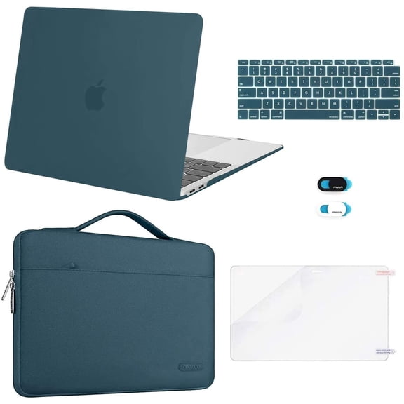 MOSISO Compatible with MacBook Air 13 inch Case M1 Chip 2021 2020 2019 2018 Release A2337 A2179 A1932 Retina Display,5in1 Set Laptop Hard Shell Protective Case