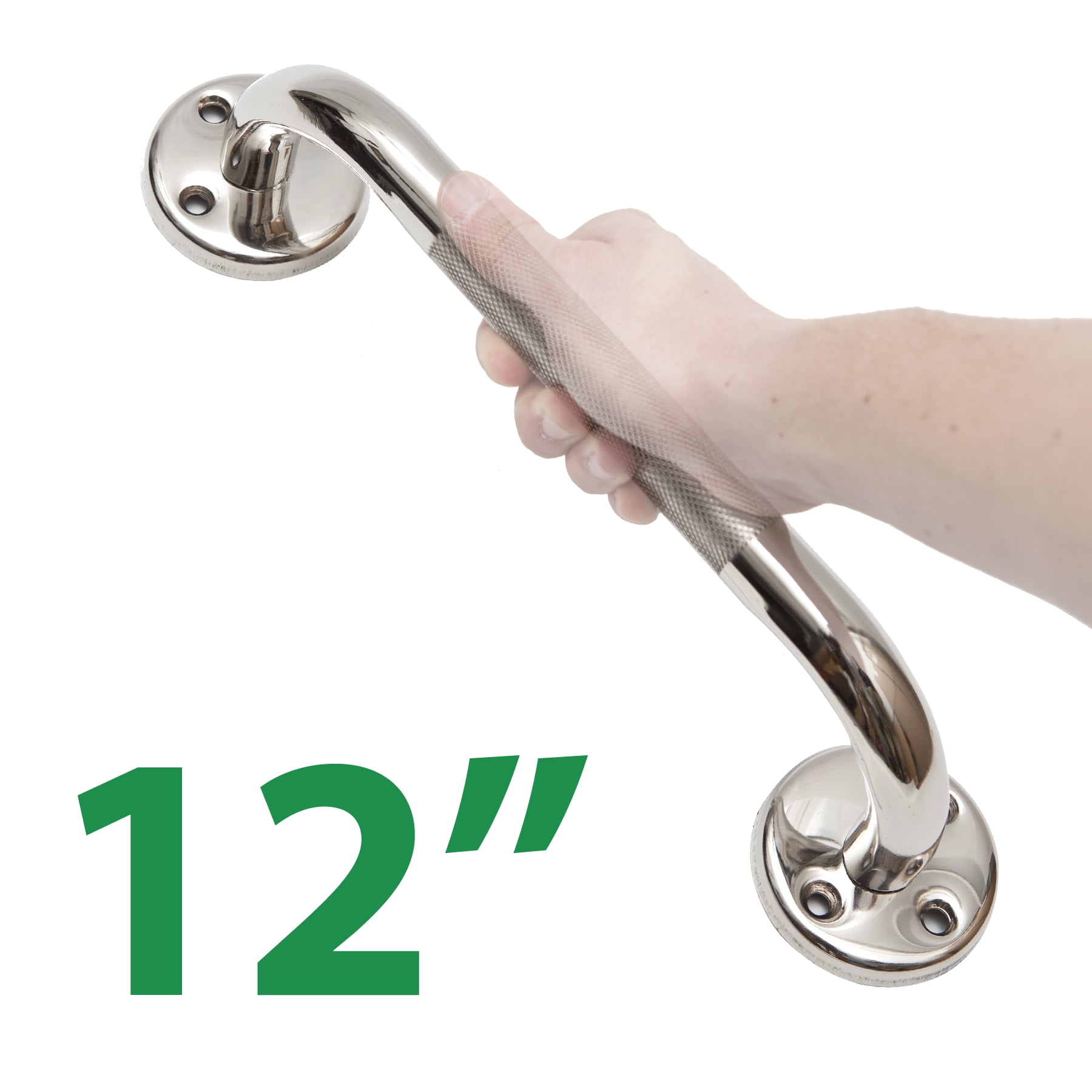 PCP Chrome Plated Grab Bar, Made in USA, Chrome, 12 inches