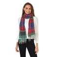 thumbnail image 2 of FORMRS Womens Scarf Winter Soft Long Big Warm Shawls Wrap Tassel Scarves, Red Green Pattern, 2 of 9