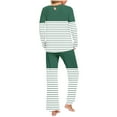 thumbnail image 4 of Cavosen Two Piece Lounge Set for Women with Pocket 2 Piece Pajamas Sets Long Pants Long Sleeve Sleepshirts Sleepwear Pleated Striped Nightwear Casual Homewear Fall Winter, 4 of 6