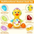 thumbnail image 3 of Flynow Baby Essentials Musical Light up Duck Toy, Easter Basket Teething Toys 0-12 Months Dancing Crawling Tummy Time,Newborn Infant Learning Montessori Gifts for 0 3 4 5 6 7 8 Month Baby Boys Girls, 3 of 8