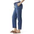 thumbnail image 3 of Women's Gloria Vanderbilt Knitology Anya Drawstring Straight Leg Jeans Color: Comparni W Whiskers Size: X SMALL, 3 of 4