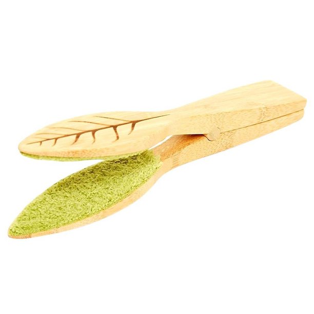 Pinzas para limpiar hojas, pinzas para limpiar hojas de plantas, limpiador de pelusas de hojas de plantas con mango de madera, limpieza de hojas