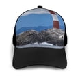 thumbnail image 3 of Naloa Lighthouse On The Waters Adult adjustable Print Baseball Hat, Patchwork curved brim baseball capfor Men and Women, One Size, 3 of 5