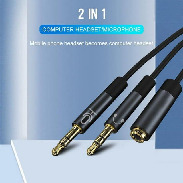 2 in 1 3.5mm Y Splitter Anti-interference Headphone Computer Audio Converter