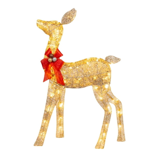 Adorno navideño de ciervo rojos que brillan para el Pequeña Yuyangstore luz