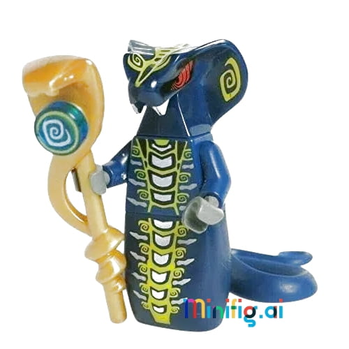LEGO Ninjago Skales Minifigure with Gold Serpent Staff From 9444