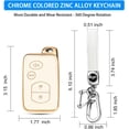 thumbnail image 3 of Key Fob Cover Compatible with Toyota Camry Avalon Corolla Highlander Prius RAV4 Venza Keychain Case Holder Protector,Gold-white, 3 of 6