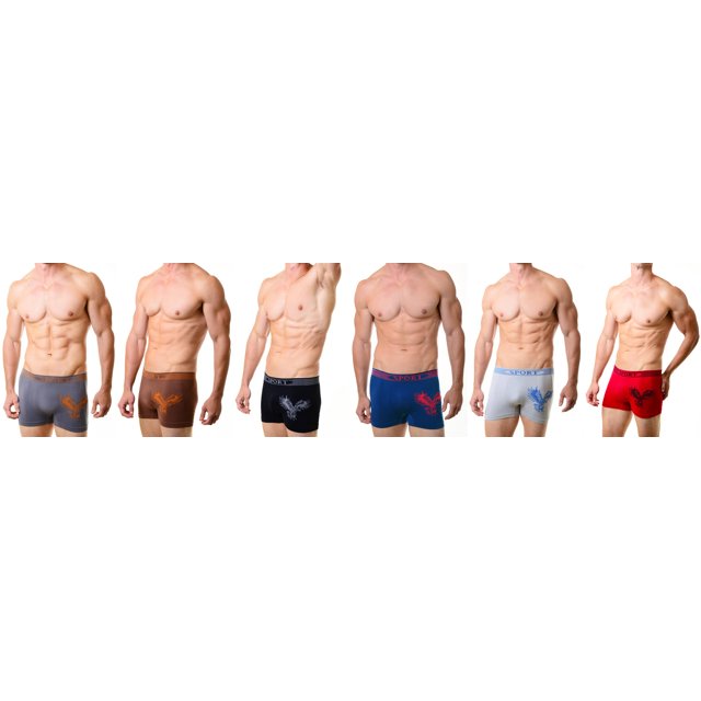 Men's Classic Nylon Seamless Boxer Briefs Underwear, Eagle One Size
