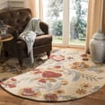 thumbnail image 2 of SAFAVIEH Blossom Emely Floral Flowers Wool Area Rug, Beige/Multi, 6' x 6' Square, 2 of 10