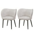 thumbnail image 2 of Mid-Century Modern Corduroy Style Fabric Curved Padded Back Dining Chair, Grey (Set of 2), 2 of 6