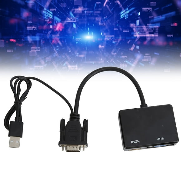 VGA to VGA HD Multimedia Interface Splitter Converter,Plug and Play with VGA Video Output for VGA, XGA, SVGA, SXGA, UGA, Analog Stereo 2.1 Audio Output