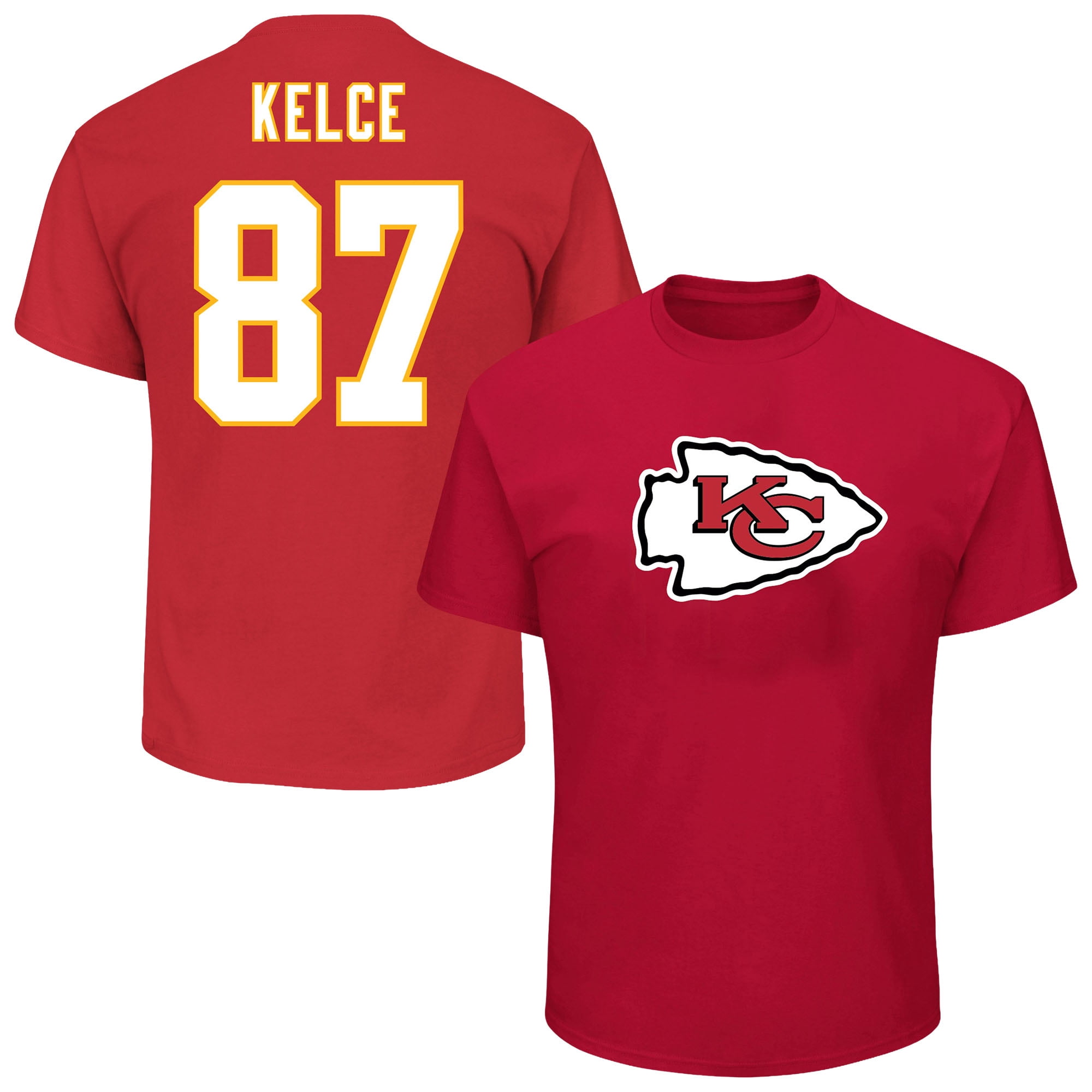 Men's Fanatics Travis Kelce Red Kansas City Chiefs Big & Tall Player Name & Number T-Shirt