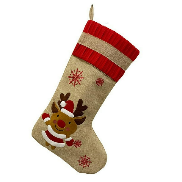 Puntoco Bolsa de regalo con calcetines navideños de moda, patrón navideño, decoración navideña, bolsa de regalo